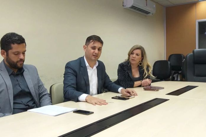 Coletiva de imprensa na sede da SSP, em Maceió