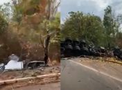 Ex-deputado Gilvan Barros sofre acidente ao colidir com carreta no Maranhão; veja vídeo