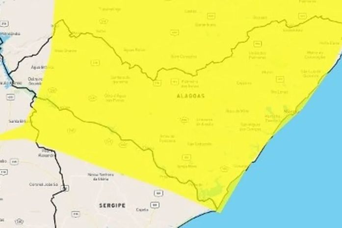 Chuvas: três alertas são emitidos para Alagoas e válidos até a manhã desta segunda-feira (7)
