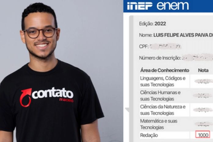 Aluno do Pré Contato tira nota mil na redação do Enem
