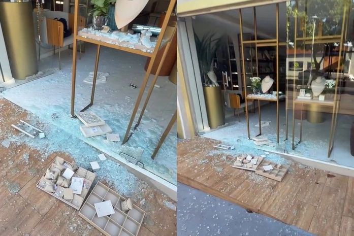 Loja de semijoias tem vidraça destruída e é alvo de furto na Jatiúca