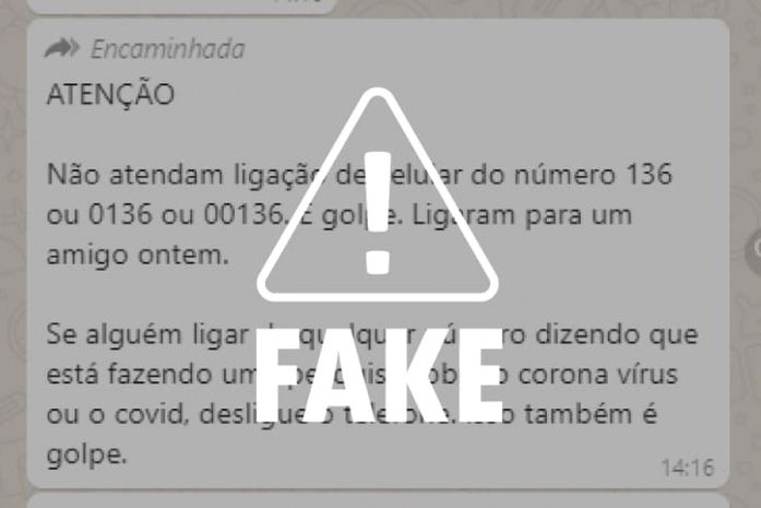 É falso que ligações do 136 são golpe; esse é o Disque Saúde do Governo Federal