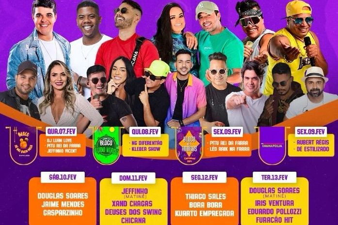 Carna Branquinha: com início neste domingo, folia se estende até o dia 13