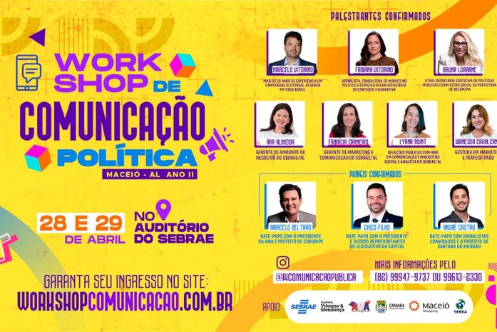 Maceió: II edição do Workshop de Comunicação Política contará com palestra de uma das maiores referências do marketing político no Brasil