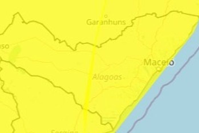 Inmet emite alerta de chuvas intensas para todas cidades de Alagoas