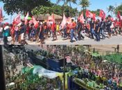 Atos contra e a favor do governo Bolsonaro neste 1º de maio, em Maceió