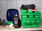 Jovem é preso com 23 quilos de maconha e arma de fogo