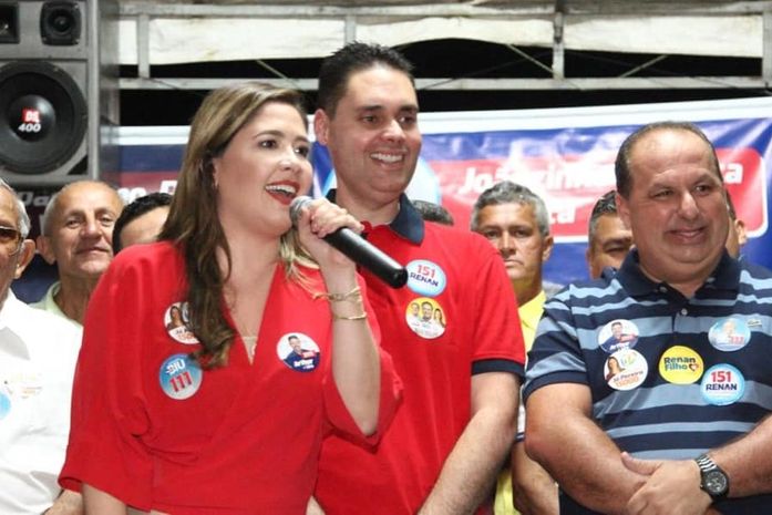 Izabelle Pereira ao lado do Prefeito Joãozinho e Peu Pereira