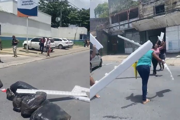 Mães protestam por mais vagas na educação infantil em frente à Semed, em Maceió

