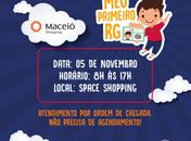 Projeto Meu Primeiro RG chega ao Maceió Shopping; confira 