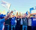 Marlan Ferreira e Felipe Boró comandam ato histórico e levam onda azul às ruas de Limoeiro de Anadia