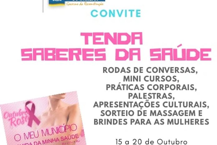Prefeitura de Santana promove ações de prevenção ao Câncer de Mama entre os dias 15 e 20 de outubro