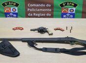 PM prende homem suspeito de ameaçar crianças com arma de fogo por causa de barulho 