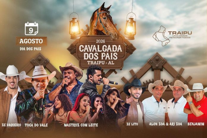 Prefeitura de Traipu anuncia atrações da Cavalgada dos Pais 2026