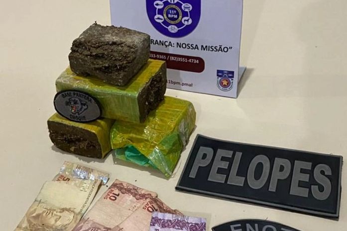 Adolescente é flagrado com mais de 1kg de maconha em transporte alternativo na AL-110