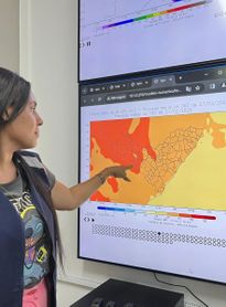 Bárbara Alves- meteorologista da Sala de Alerta - Superintendência de Prevenção em Desastres Naturais da Secretaria de Estado do Meio Ambiente e dos Recursos Hídricos- SPDEN/Semarh