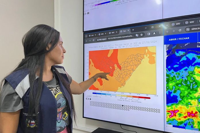 Bárbara Alves- meteorologista da Sala de Alerta - Superintendência de Prevenção em Desastres Naturais da Secretaria de Estado do Meio Ambiente e dos Recursos Hídricos- SPDEN/Semarh