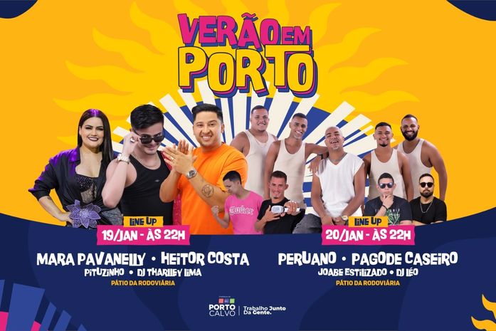 Verão em Porto Calvo: Heitor Costa, Mara Pavanelly e Peruano serão as principais atrações da Tradicional Festa de Janeiro
