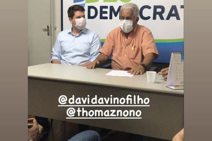 Nonô e Davi Filho em evento de pré-candidatura