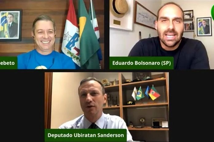 Em live, Cabo Bebeto, Eduardo Bolsonaro e Ubirantan Sanderson falam sobre política e o Aliança pelo Brasil