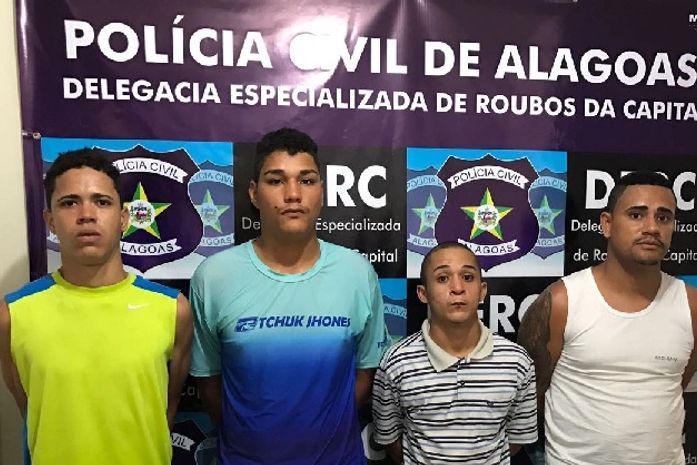 Fernando José Dantas de Melo, João Ferreira da Silva Júnior, José Geovany da Silva Ramalho e Marcelo Barros de Castro Júnior (Foto:Ascom-PC)