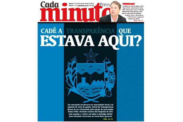 Capa da Edição 73 do jornal Cada Minuto Press