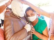 Devoção reúne milhares de fiéis de todo o estado em romaria para Canafístula de Frei Damião