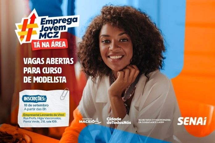 Emprega Jovem: Prefeitura de Maceió abre inscrições para curso de modelista em parceria com o Senai