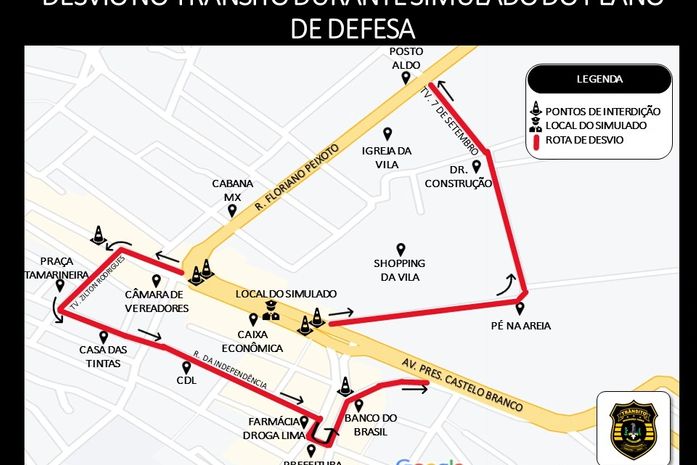 SMTT divulga pontos de interdição do centro da cidade durante treinamento da Secretaria de Estado da Segurança Pública em Delmiro Gouveia