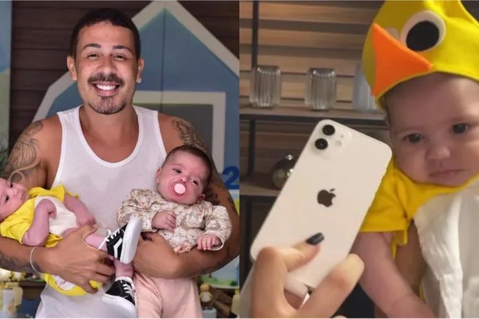 Carlinhos Maia é criticado por dar Iphone de presente para afilhado de 2 meses