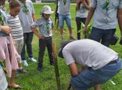Escoteiros plantam árvores em comemoração ao Dia do Meio Ambiente