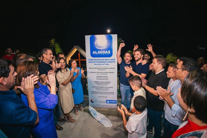 Ao lado do governador Paulo Dantas, prefeito Lucas Santos celebra a entrega da primeira etapa da orla e inaugura praças em Traipu