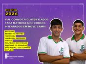 Ifal convoca classificados para matrícula de cursos integrados em dez campi
