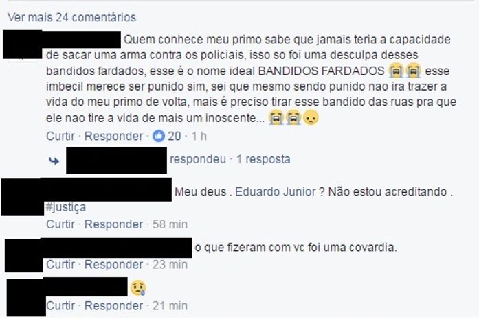Mensagens no Facebook de Eduardo Júnior
