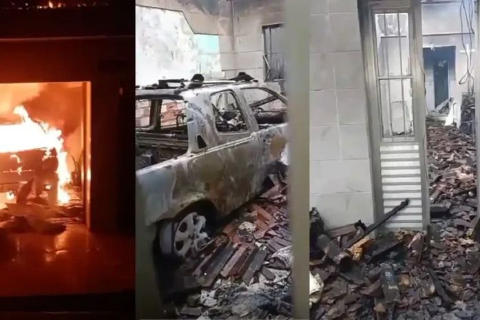 Incêndio destrói imóvel e veículo em Ibateguara; moradores ajudaram a conter chamas