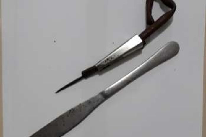 Armas apreendidas com o acusado