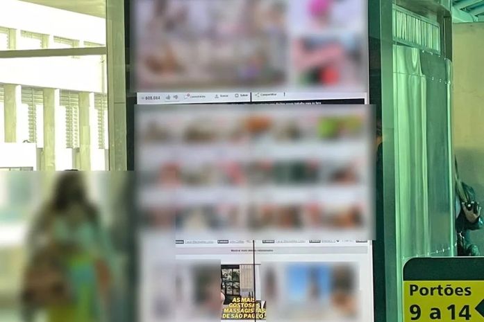 Totens do Aeroporto Santos Dumont são hackeados e passam a exibir vídeos pornôs
