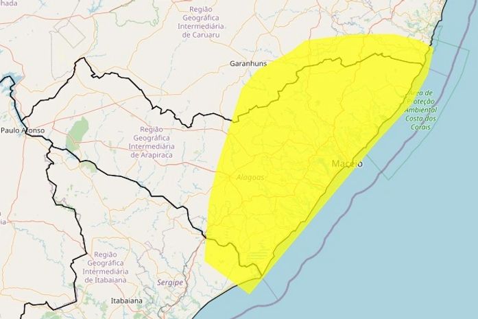 Novo alerta de chuva atinge Maceió e mais 71 municípios e segue até sexta-feira (23)