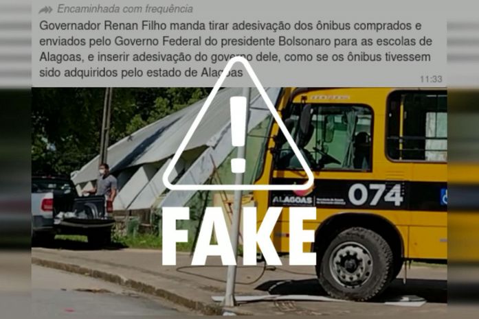 Mensagem que circula no WhatsApp diz que governo estadual teria plotado veículos sem ter participação no investimento