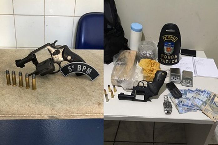 Materiais apreendidos durante as duas ações do 5º BPM
