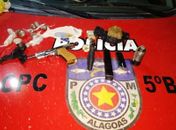 Polícia Militar prende trio com granada caseira