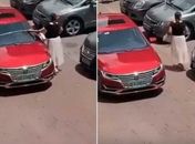 Motorista usa trena para saber se carro cabe em vaga de estacionamento e viraliza