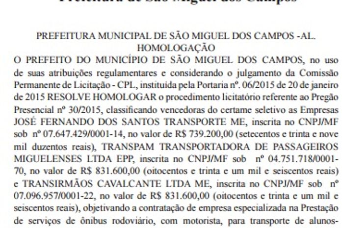 Diário Oficial do Estado de Alagoas (DOE)
