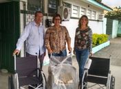 Assistente Administrativo Jairo Costa, Secretária de Saúde Sandra Medeiros e Daniela Tavares, Técnica em Saúde