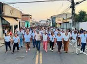 Prefeitura promove caminhada pelo fim da violência contra a mulher durante o Agosto Lilás
