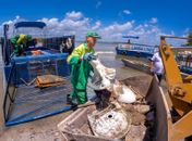 Volume de lixo tirado da Lagoa Mundaú pelos Ecoboats caiu pelo 5º mês seguido