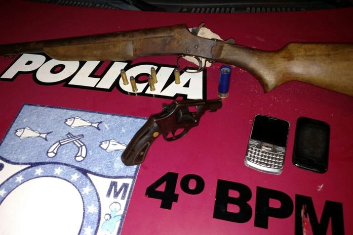 Arma apreendida na Grota Santa Helena