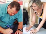 Prefeitos Haroldo Nascimento e Emanuella Moura