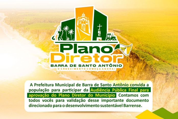 Barra de Santo Antônio: Prefeitura realiza audiência final do Plano Diretor