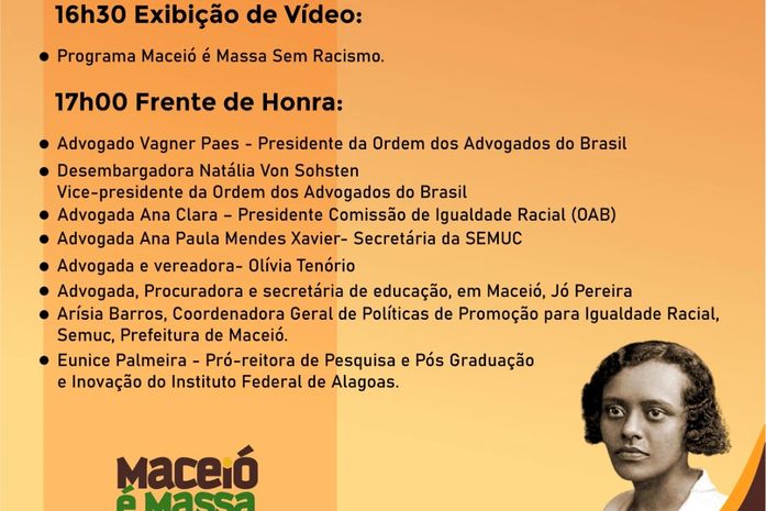 Prefeitura de Maceió articula diálogos com o Instituto Federal para que o Tributo à Almerinda, a sufragista negra maceioense , ícone na luta pelo voto feminino, se transforme  em  currículo vivo